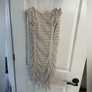 Fashionnova Ivory Lace Dress L